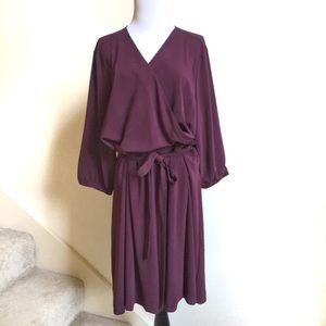 Land's End Faux Wrap Dress Long Sleeve 20W